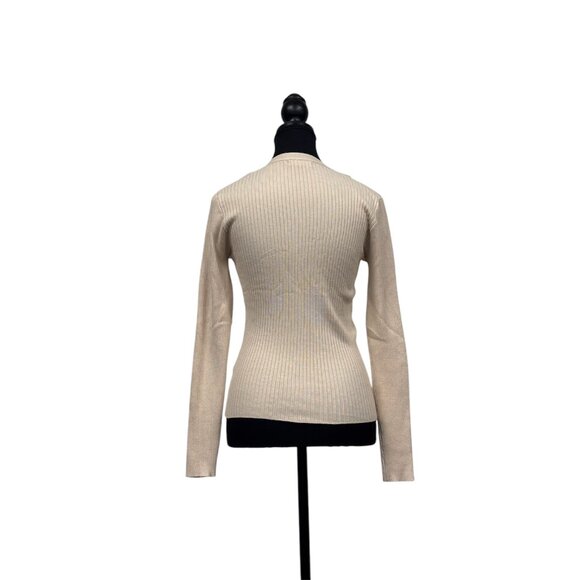 Heartloom Ivory Sweater with Peek-a-Boo Shoulder Cut-Outs | Size Small - Picture 7 of 7